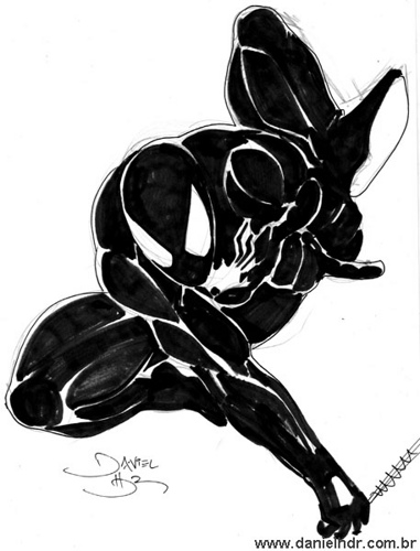 381x500 Spider Man [Black Costume] - Black Spiderman Sketch