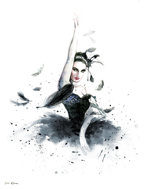 570x738 Watercolor Painting - Black Swan Sketch