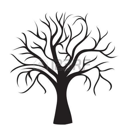 450x450 Tree Without Leaves Isolated On White Tree Black - Black Tree Sketch