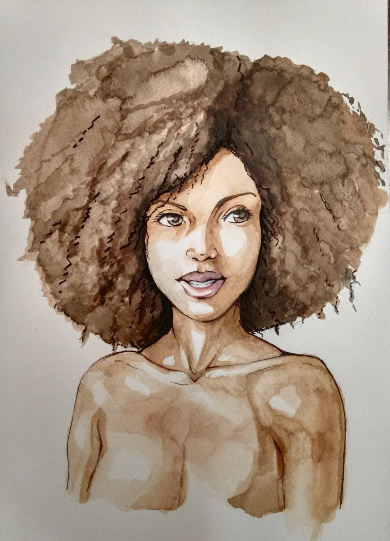 760x1052 Black Woman Watercolor Sketch By Artofyakiniku - Black Woman Sketch