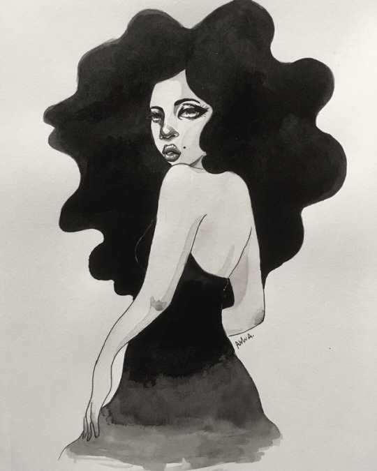 540x675 Afro Drawing Tumblr - Black Woman Sketch