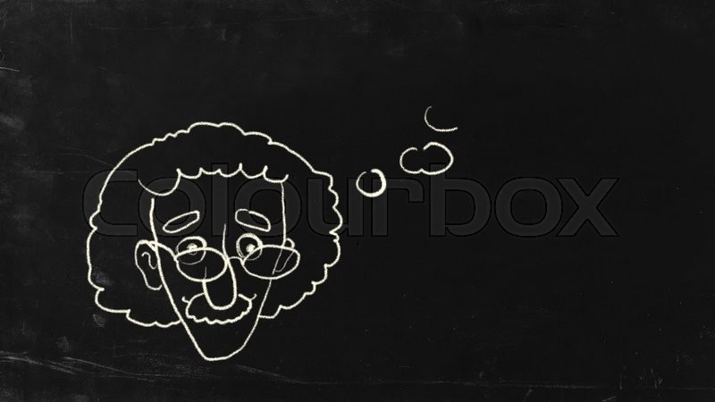800x450 The Genius Albert Einstein Show Tongue. Sketch On Blackboard. Hd - Blackboard Sketch