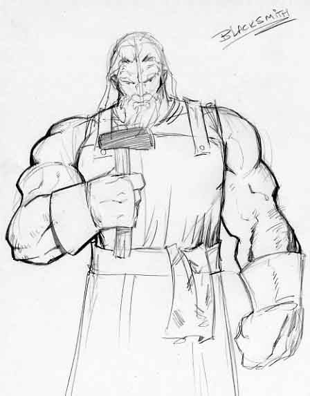 448x573 Blacksmith Concept Image - Blacksmith Sketch