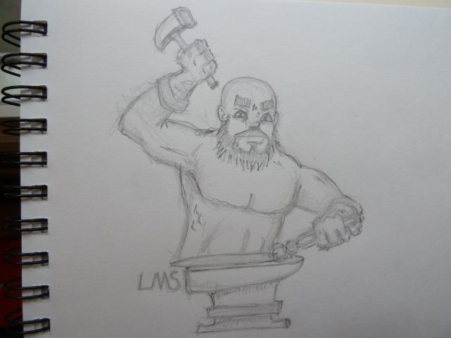 640x480 Blacksmith Pencil Sketch For Day 24 Summerknightsdraw - Blacksmith Sketch