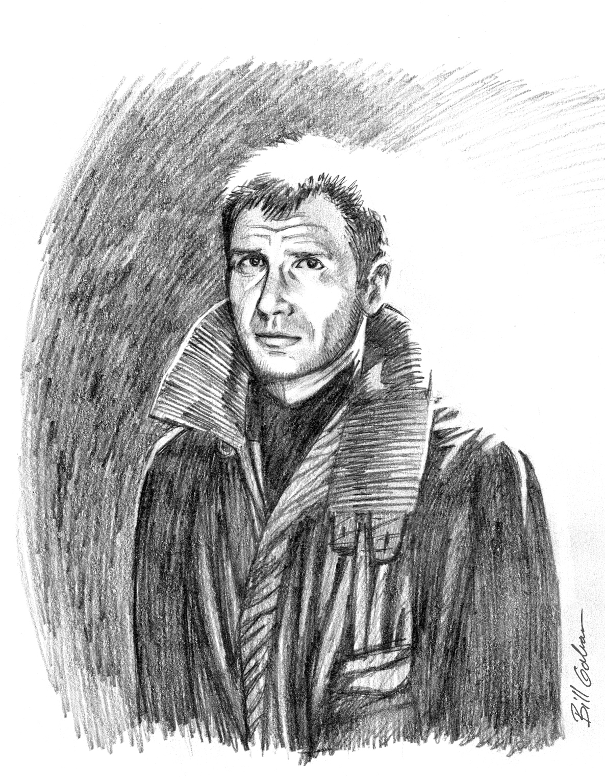 1186x1522 Blade Runner Sketch. The Artwork Of Bill Galvan - Blade Runner Sketch