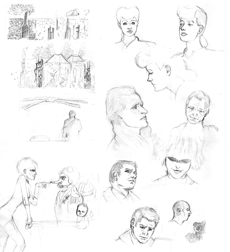 750x820 Blade Runner Sketches By P Joart - Blade Runner Sketch