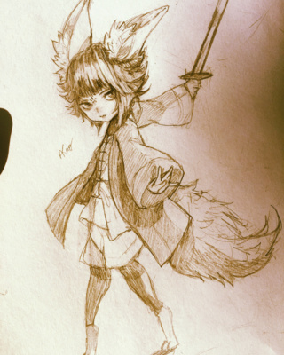 320x400 Sketch Of My Blade Dancer From Bns From A While Ago - Blade Sketch