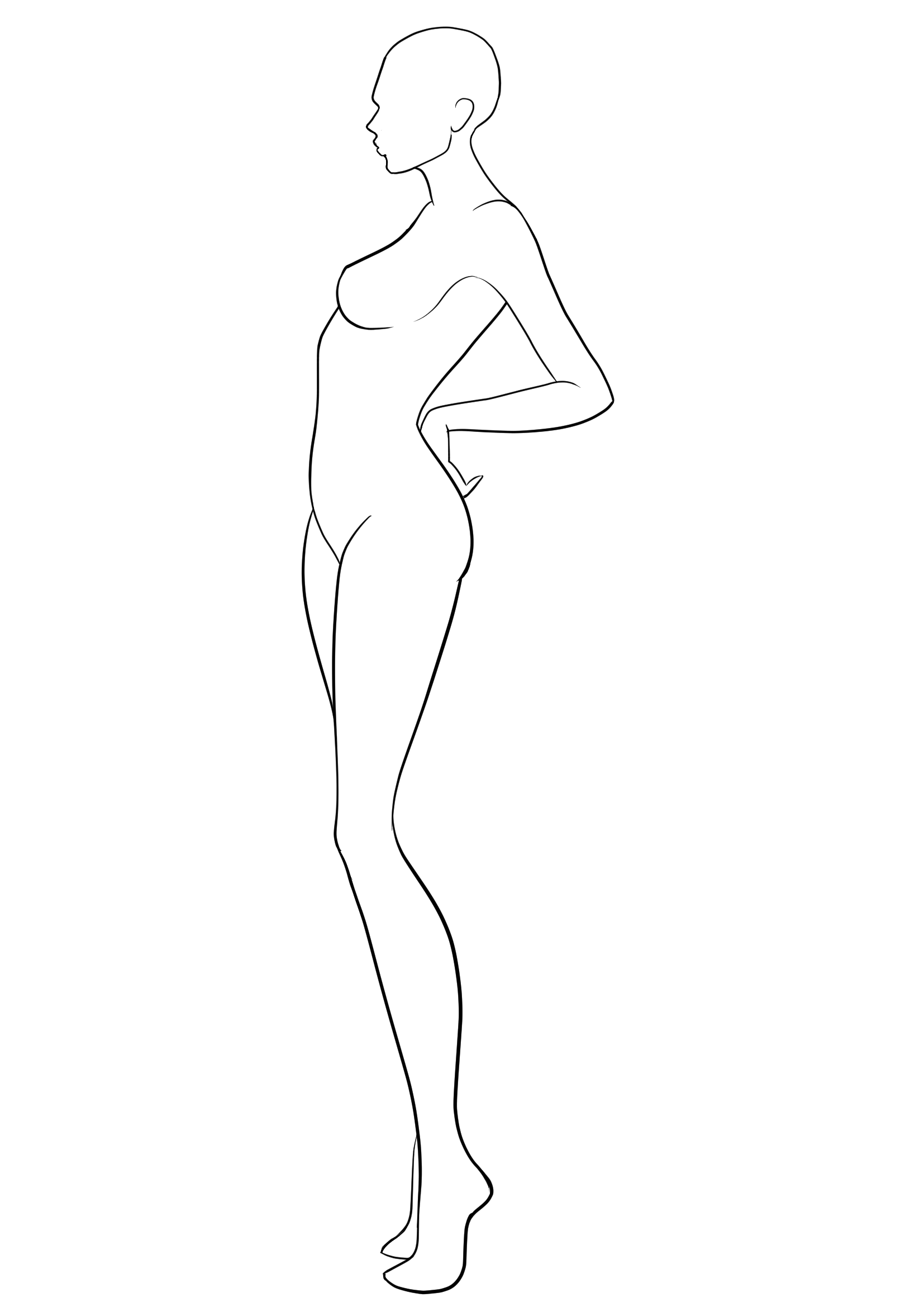 1654x2339 Fashion Template - Blank Body Sketch