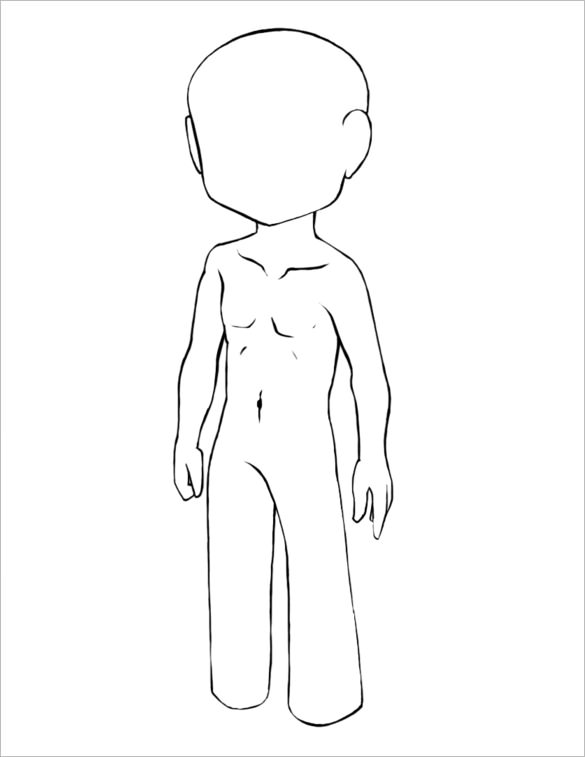 585x757 Body Outline Templates - Blank Body Sketch