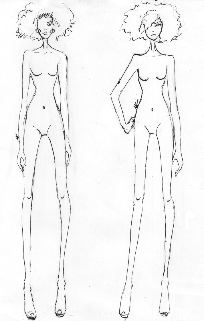 713x1120 Blank Fashion Body Templates Sketch Templates Freetmplts - Blank Body Sketch