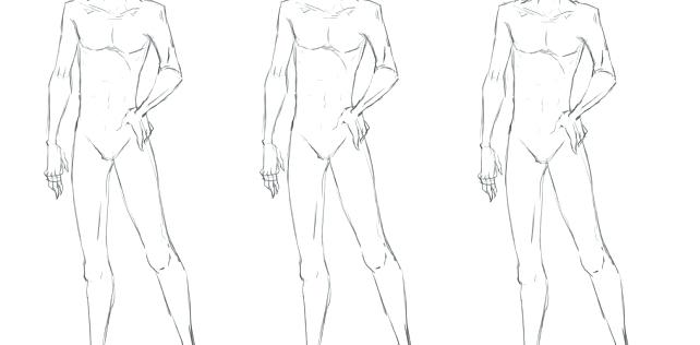 642x316 Blank Fashion Sketch Templates Male Illustration Template - Blank Body Sketch