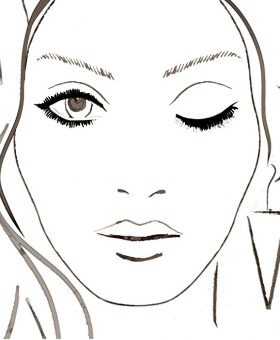 568x689 Download Now Blank Face Chart Sketch Coloring - Blank Face Sketch