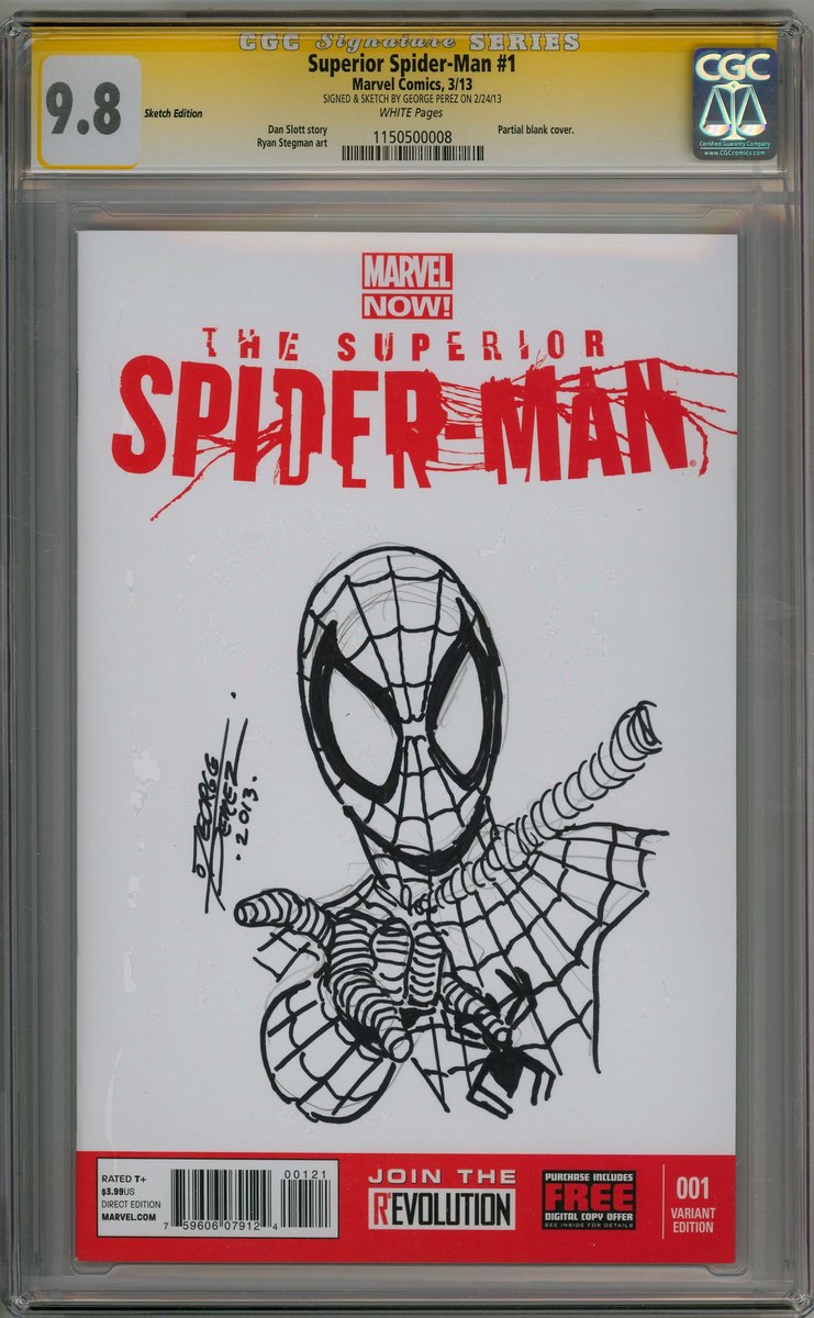 741x1200 Superior Spider Man 1 Blank Sketch Variant Cgc 9.8 Signature - Blank Sketch