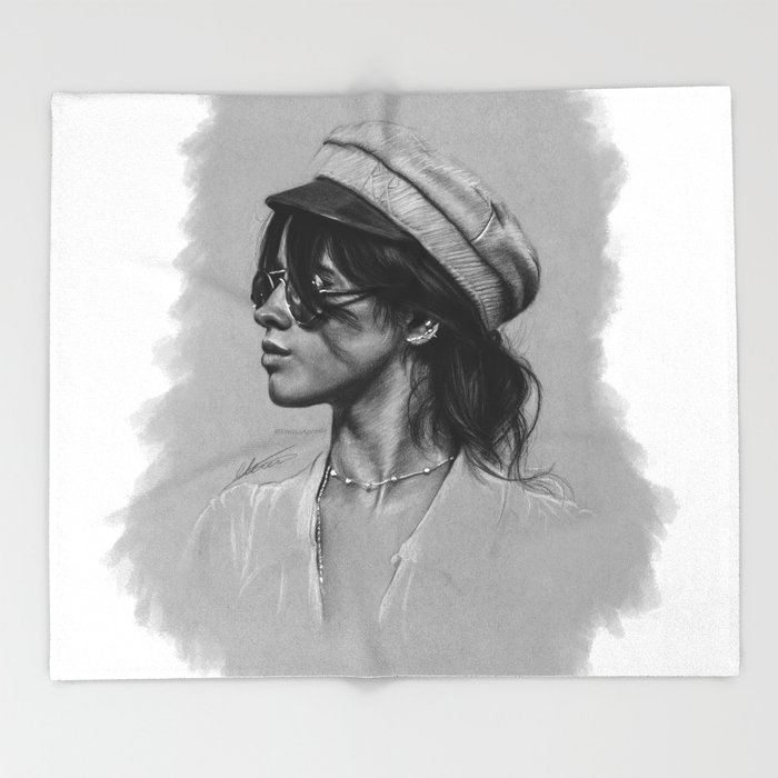 700x700 Camila Gray Sketch Throw Blanket By Emiliaapreda Society6 - Blanket Sketch