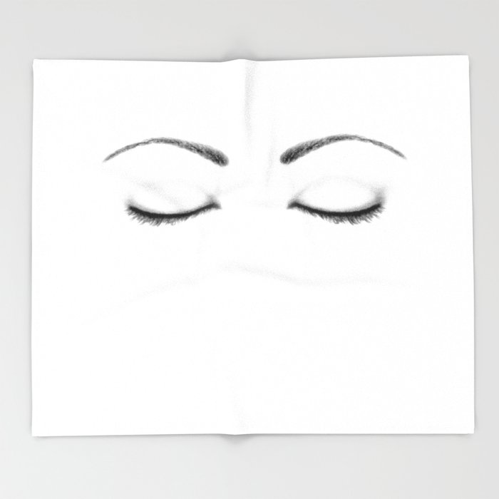 700x700 Closed Eyes Original Sketch Drawing - Blanket Sketch