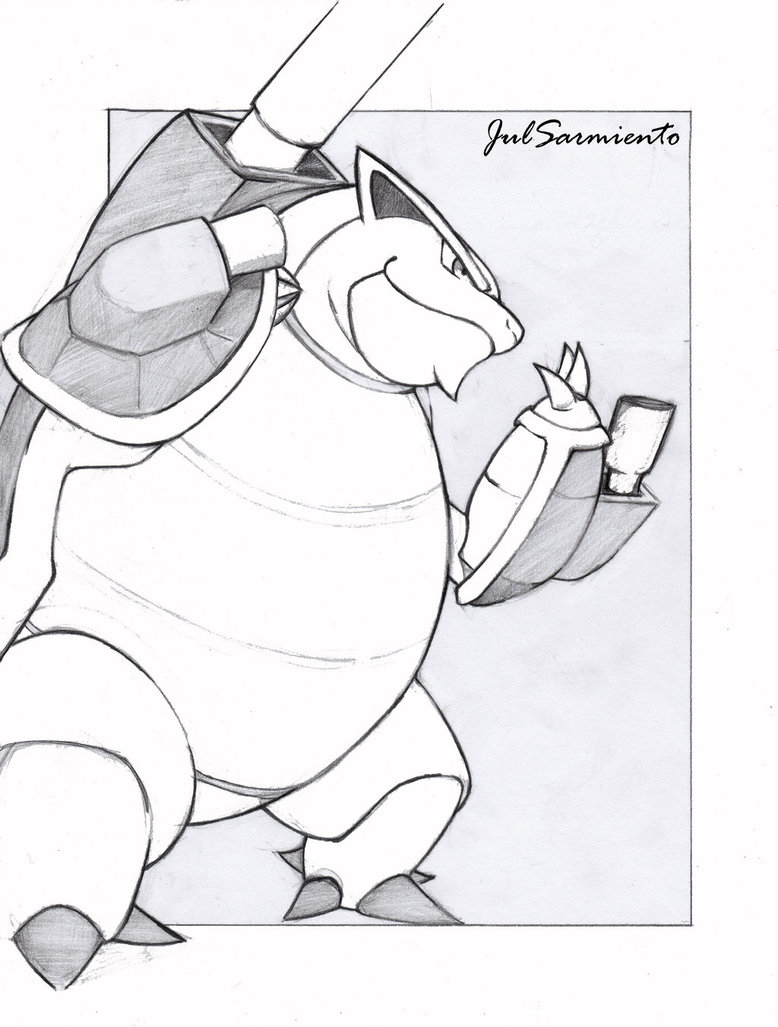 778x1027 Mega Blastoise Sketch By Julsarmiento - Blastoise Sketch