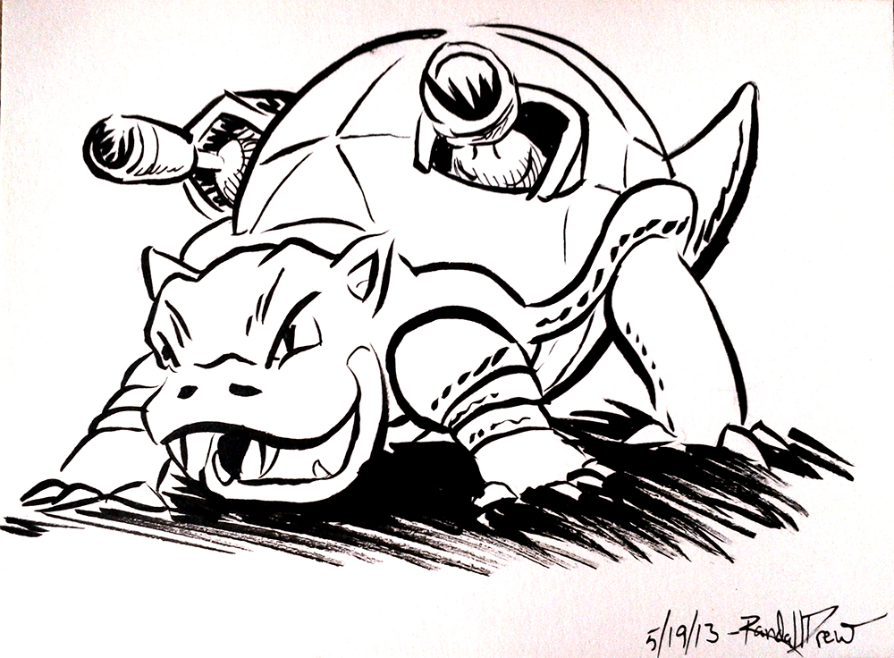 1000x736 Sketch Card Blastoise Attack! Rkdia Comics - Blastoise Sketch