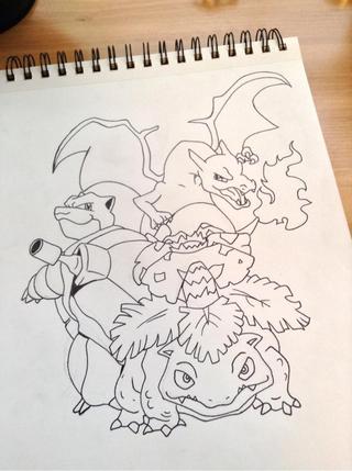 320x429 Wip Of Charizard Blastoise And Venasaur - Blastoise Sketch