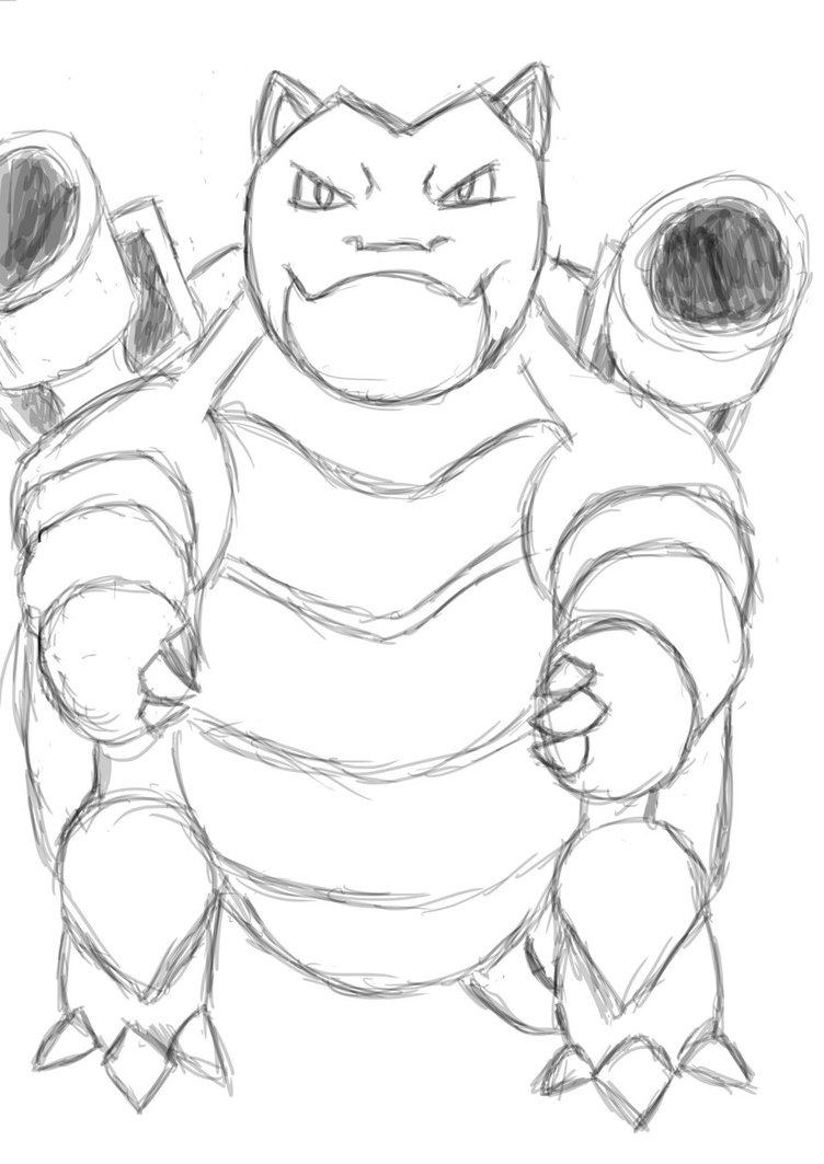 752x1063 Blastoise Sketch By Devlin2010 - Blastoise Sketch