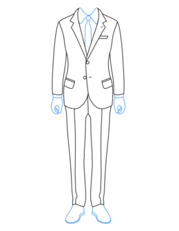 260x336 Download Template Clipart Suit Jacket Sketch - Blazer Sketch