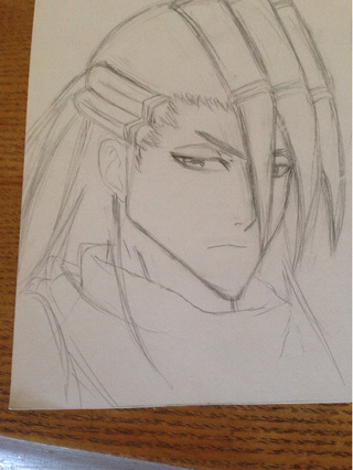 320x426 Hello~~~ A Very Old Sketch Of Byakuya From Bleach Such A - Bleach Sketch