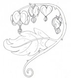 144x160 Bleeding Hearts And Flowers Sketch Tattoo Design - Bleeding Heart Sketch