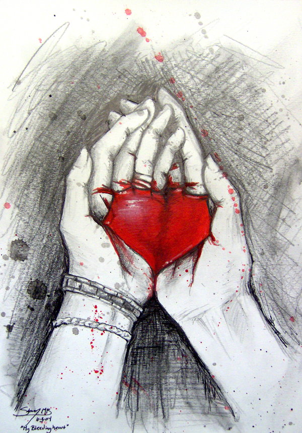 600x859 My Bleeding Heart By Kelii - Bleeding Heart Sketch