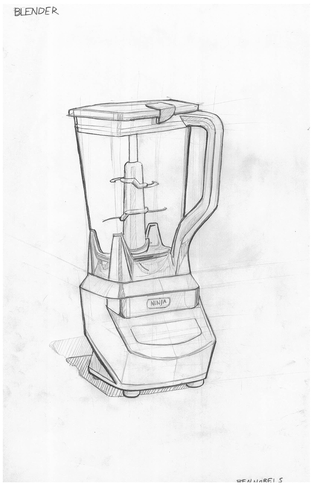 1100x1700 Ninja Blender Render In His Image - Blender Sketch