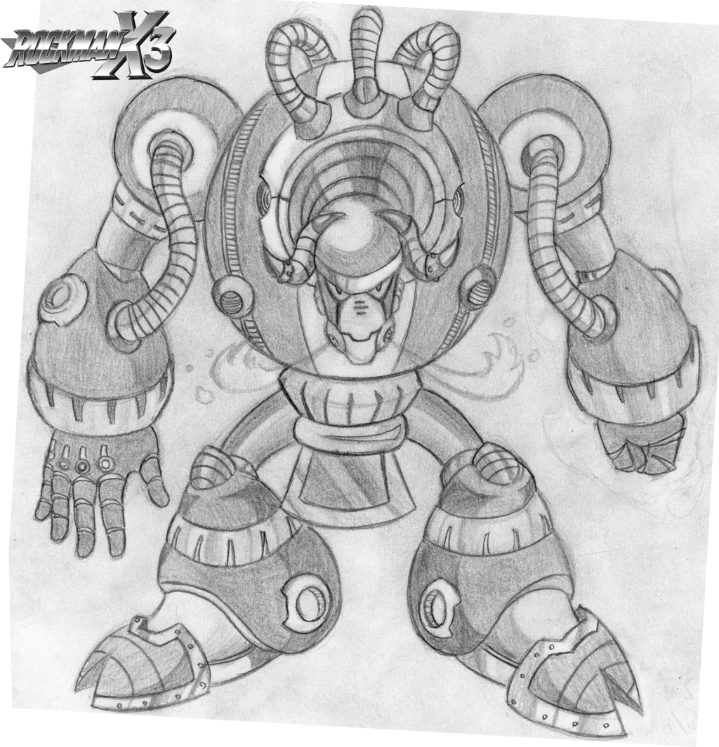 1024x1065 Mega Man X3 Blizzard Buffalo Sketch By Thunderblaze16 - Blizzard Sketch
