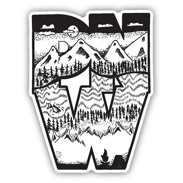 598x598 Pnw Block Mountain Sketch Sticker Paper Luxe - Block Sketch