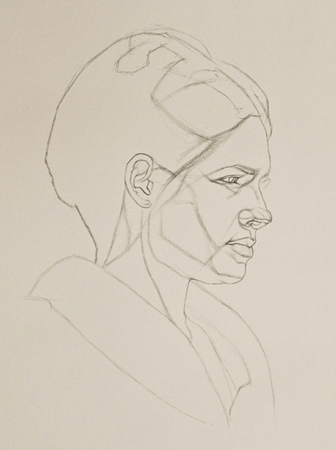 480x643 Portrait Drawing Tutorial - Block Sketch