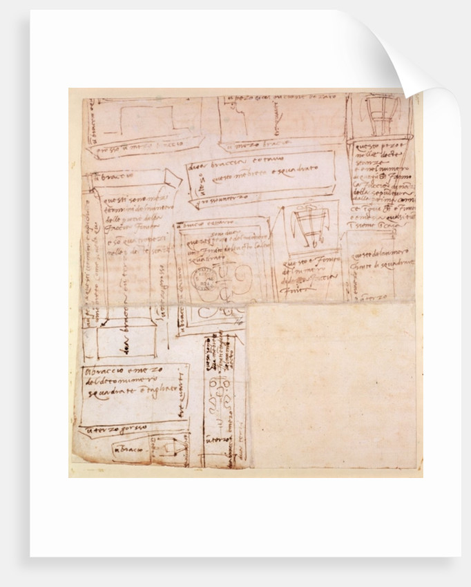 682x850 Sketch Of Marble Blocks For Statues With Notes Posters Amp Prints By - Blocks Sketch