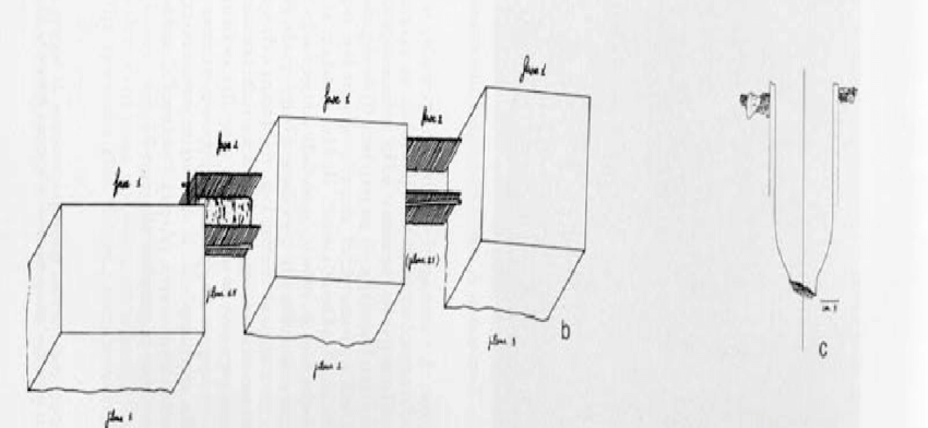 850x392 Sketch Of Mole Or Quay Using Mortar Blocks With Double Wooden - Blocks Sketch