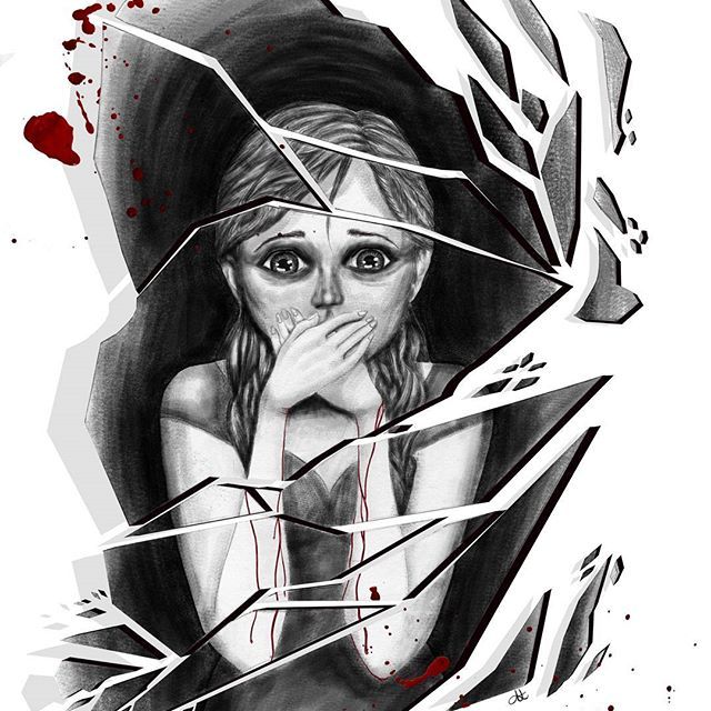 640x640 Girl Trapped In A Mirror - Blood Sketch