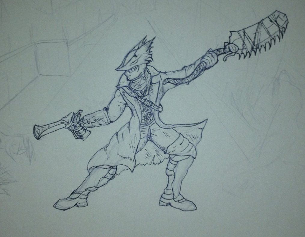 1015x787 Bloodborne Sketch By Moon And Iron - Bloodborne Sketch