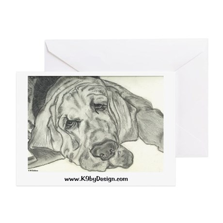 460x460 Bloodhound Search Greeting Cards - Bloodhound Sketch