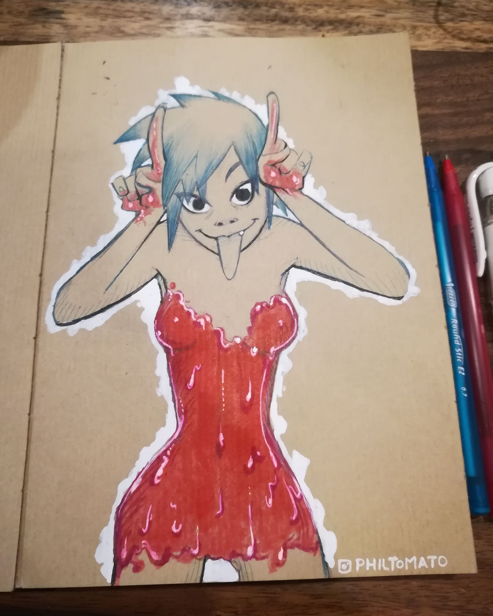 1612x2015 Coffee Time Bloody Noodle Sketch. Gorillaz - Bloody Sketch