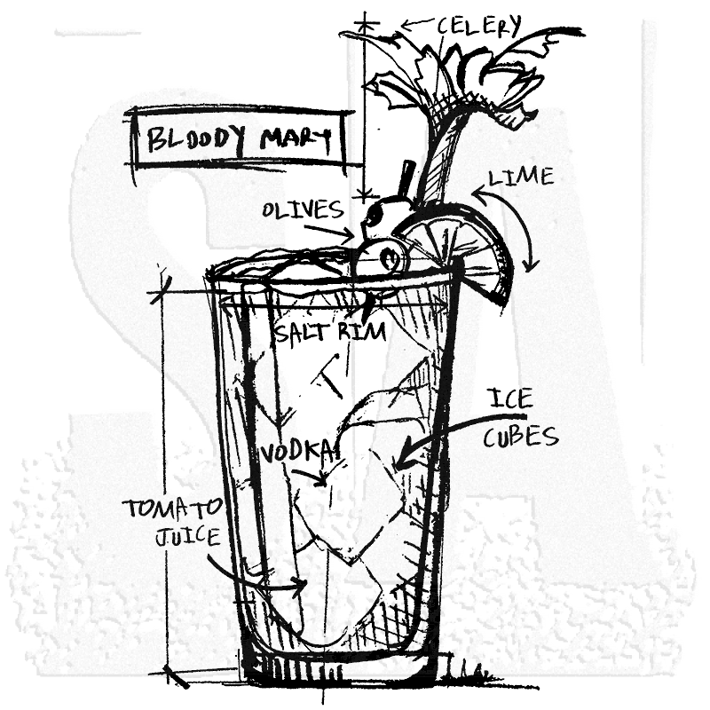 800x800 Tim Holtz Wood Mounted Stamp Bloody Mary Sketch P1 3184 - Bloody Sketch