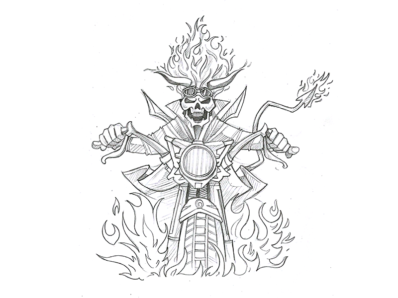 800x600 Bloody Biker Sketch By Koncept Makers - Bloody Sketch