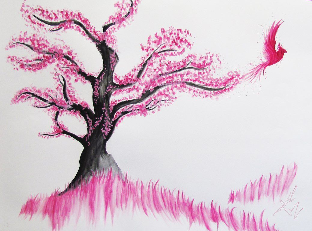 1039x769 Sketches Of Cherry Blossom Trees Cherry Blossom Tree Drawing Easy - Blossom Tree Sketch