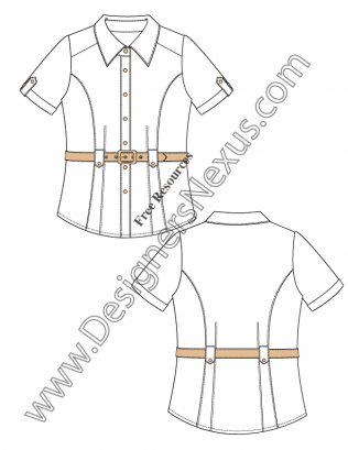 316x409 Free Downloads Illustrator Top Flat Sketches - Blouse Flat Sketch