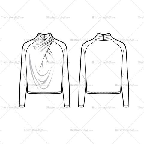 480x480 Products Tagged Blouse Templates For Fashion - Blouse Flat Sketch
