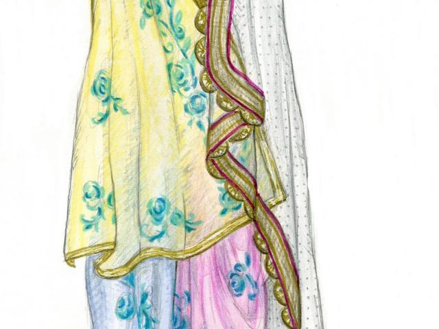 640x480 Saree Blouse Flat Sketches The Blouse - Blouse Flat Sketch