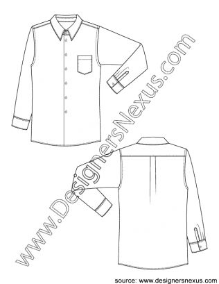 316x409 Drawn Shirt Fashion Flat - Blouse Flat Sketch