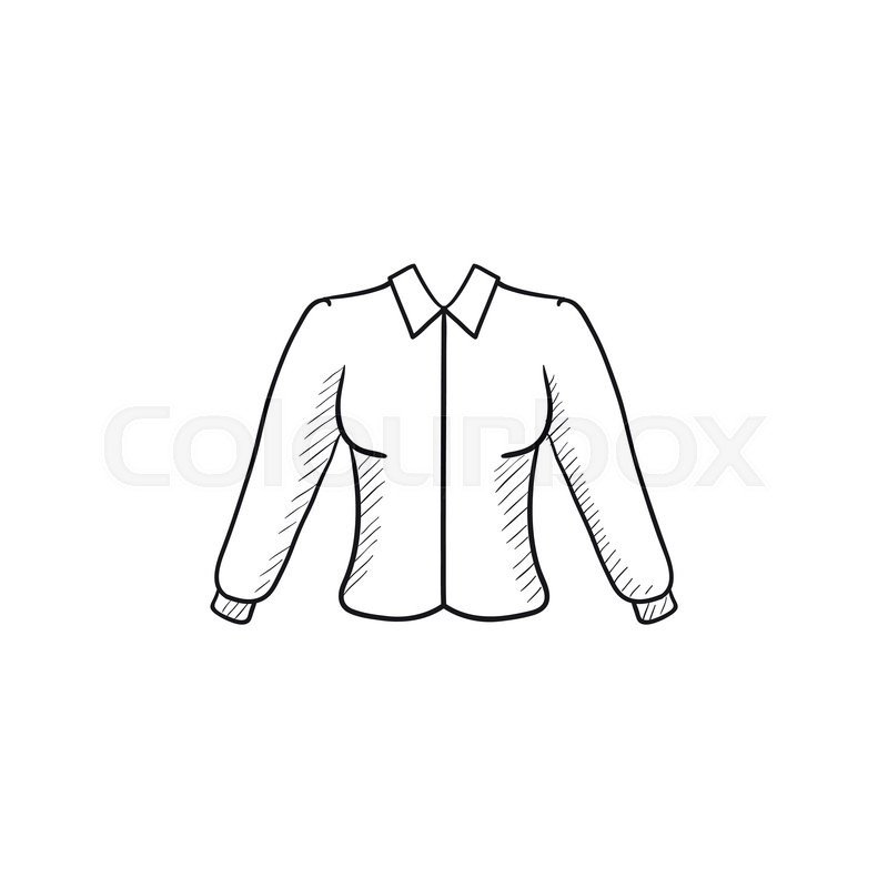 800x800 Female Blouse Vector Sketch Icon Isolated On Background. Hand - Blouse Sketch