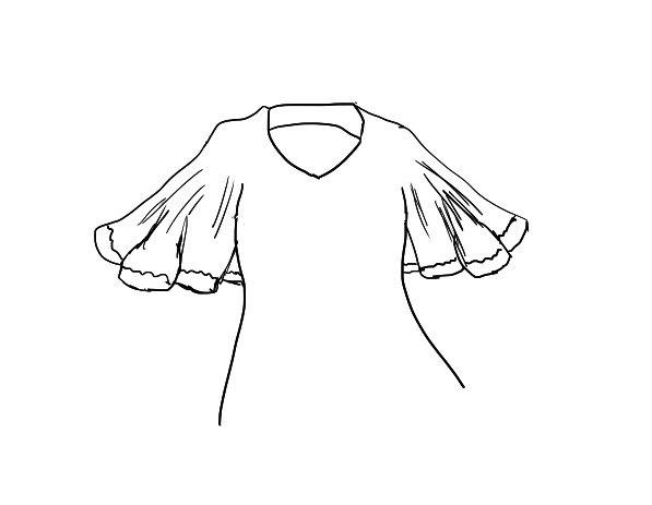 597x463 How To Draw A Blouse 10 Steps (With Pictures) - Blouse Sketch