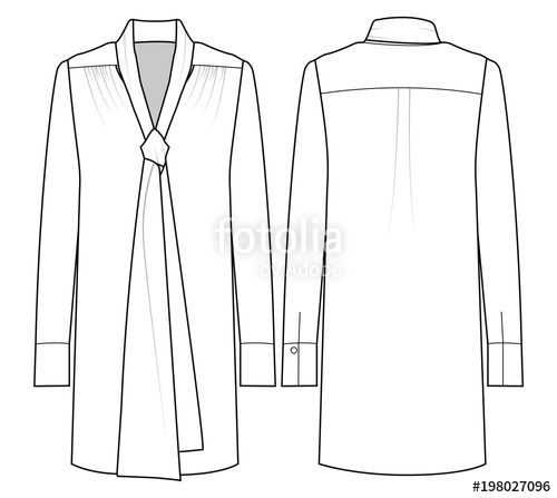 500x447 Blouse Fashion Vector Illustration Flat Sketches Template Stock - Blouse Sketch