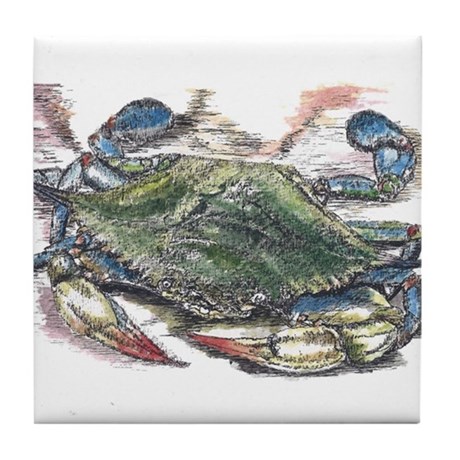 460x460 Blue Crab Tile Coaster By Admin Cp81217567 - Blue Crab Sketch