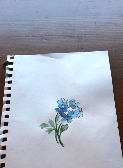 500x684 December Daily Sketch Tiny Blue Flower Karla Pruitt - Blue Flower Sketch