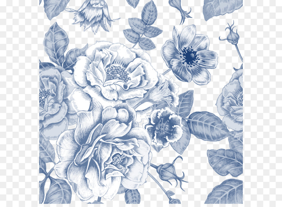 900x660 Drawing Flower Sketch - Blue Flower Sketch
